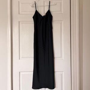 Target A New Day Satin Black Spaghetti Strap Dress